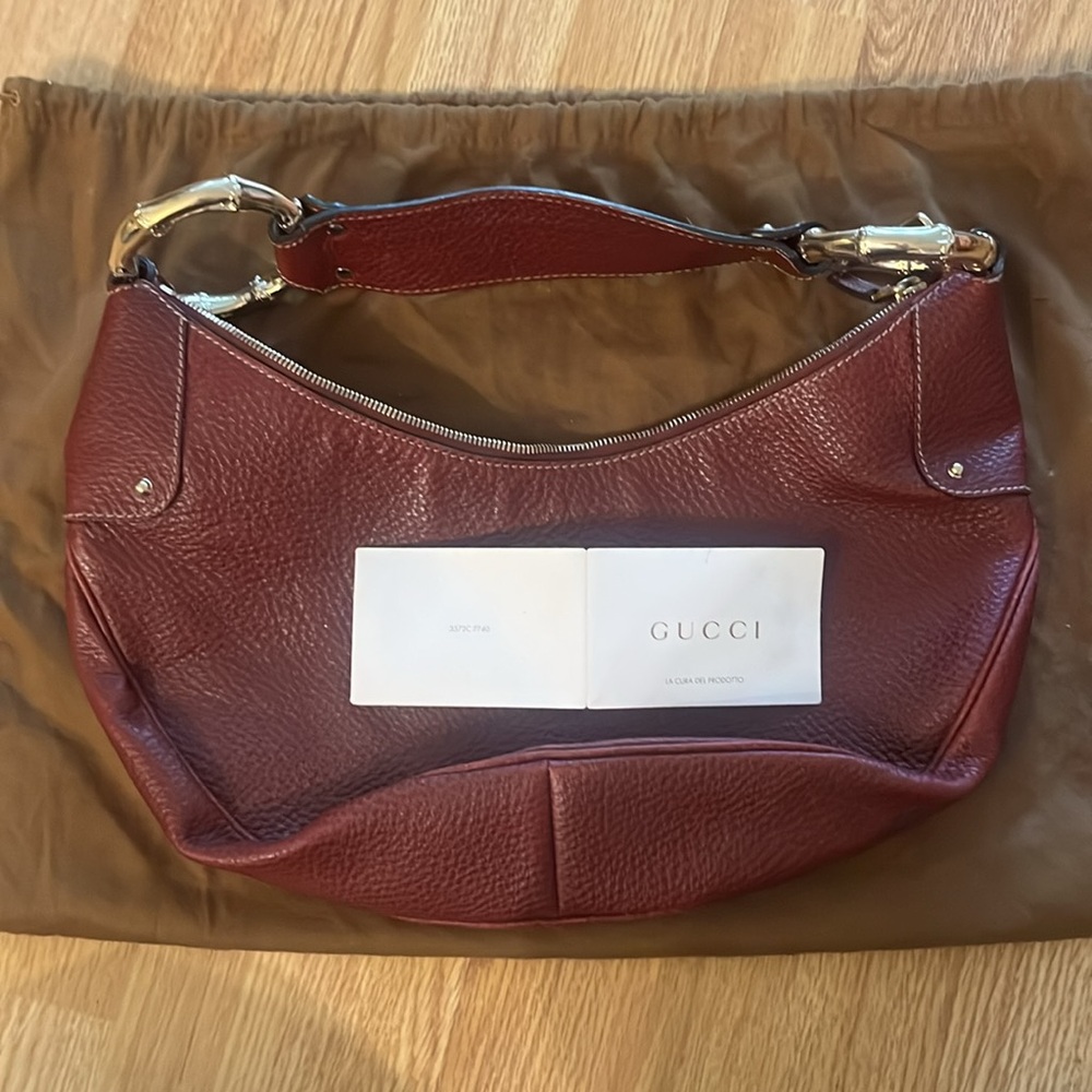 Authentic Gucci Bamboo Top Handle Bag – Red Leather, Gold Hardware - Picture 5 of 11